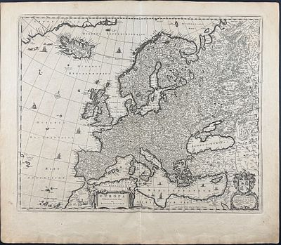 Visscher - Map of Europe. This detailed map is from Nicolaes Visscher's Atlas minor, sive 