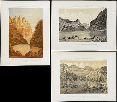 Emory - 4 American Landscape Lithographs including Grand Canyon. Included in this lot: Crossing 