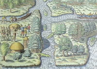 De Bry - Florida - The French left in Fort Charles suffer from scarcity of provisions 