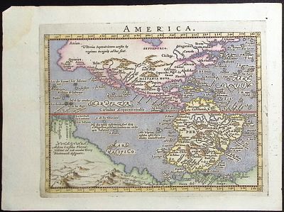 Magini's Ptolemy, pub. 1596 - Map of the Americas with Nova Guinea conflated with Terra Australis). 