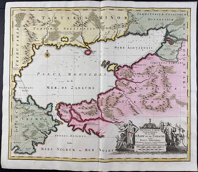 Visscher - Map of the Sea of Azov, Northern Black Sea, Crimean Peninsula. This exceptional map 