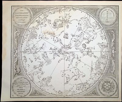Bevis, Rare - Constellation or Star Chart of the Northern Sky. This rare constellation chart is 
