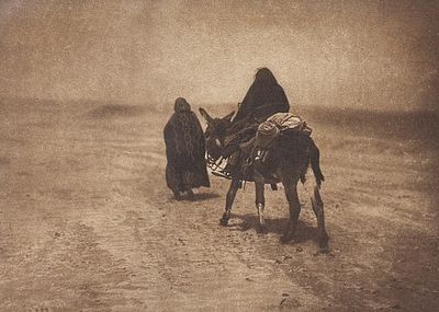 Edward Curtis - Into the Desert - Navaho. This moving photogravure in quarto size is from Edward 
