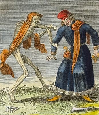 Merian - Dance of Death. 29. This rare and early engraving is from Matthaus Merian's La danse 