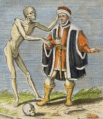 Merian - Dance of Death. 31. This rare and early engraving is from Matthaus Merian's La danse 
