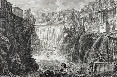 Piranesi, Folio - View of the Tivoli Waterfall [Veduta della Cascata di Tivoli]. This 