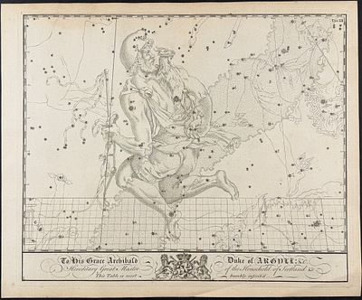 Bevis, Rare - Constellation or Star Chart of Auriga (Charioteer). This rare constellation chart 