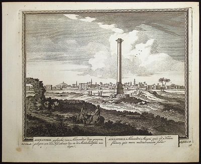 Schenck - View of Alexandria, Egypt (Alexandrie). 78. This historic engraved city or port view 