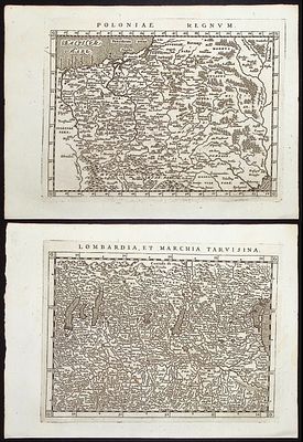 Magini's Ptolemy, pub. 1596 - 3 Maps of Poland, Hungary & Transylvania, & Lombardy, Italy. This 