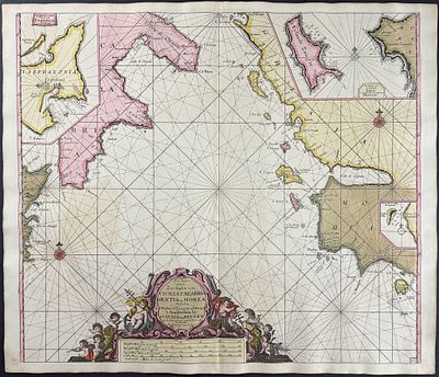 Van Keulen, Rare - Coastal Map of Sicily, Calabria, Greece and Morea. This extraordinary 