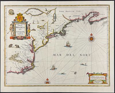 Jansson - Map of the East Coast of America from Carolinas to Nova Scotia [Nova Belgica and 
