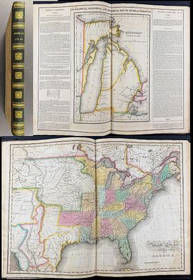 Carey & Lea's .. American Atlas - Volume with 46 Originally Hand-colored Folio Maps. This volume 