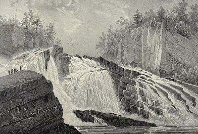 Milbert - Extremity of Adley's Falls. This scarce and historic folio lithograph is from 