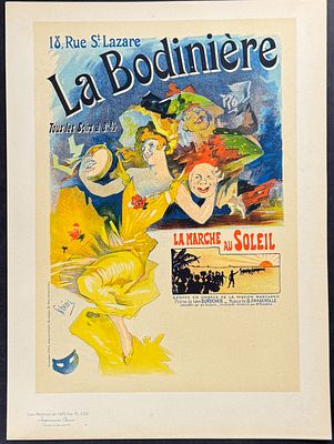Maitres Affiches by Cheret - La Bodiniere. This first edition, folio lithograph after a poster 
