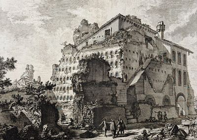 Piranesi - Veduta esterna delle tre Sale sepolcrali, credute della Famiglia Augusto. 41. This 