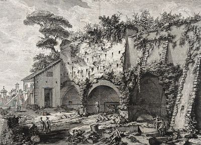 Piranesi - Veduta interna della Camera sepolcrale dirimpetto alla Chiesa di S. Sebastiano fuori 