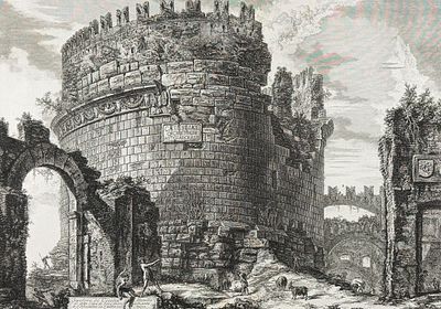 Piranesi, Folio - Tomb of Cecilia Metella—now known as Capo di Bove—outside the Gate of San 
