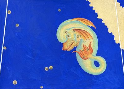 Bayer - Constellation or Star Chart of Delphinus (Dolphin). Perhaps the most influential book in 