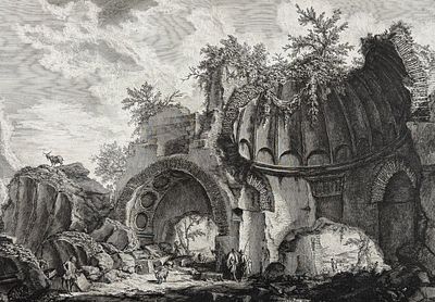Piranesi - View of the Remains of a Magnificent Sepulchral Structure, with its Ruins [Veduta 