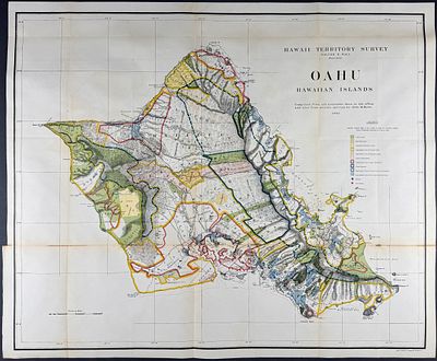 Wall & Donn - Map of Oahu, Hawaii (Hawaii Territory Survey 1902) [Sandwich Islands]. This is the 