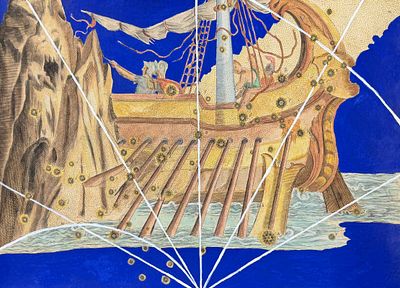 Bayer - Constellation or Star Chart of Argo Navis (Ship). Perhaps the most influential book in 