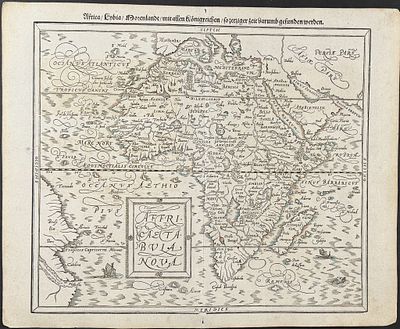 Munster, pub. 1598 - Map of Africa. This very old woodcut is from Sebastian Munster's 