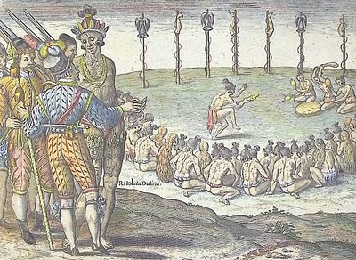 De Bry - Florida - The trophies and ceremonies that they have after returning from war 