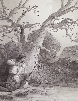 Eastman - Indian Shooting Fish. This historic engraving is from Mary Henderson Eastman's The 