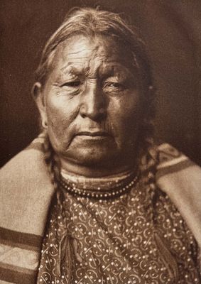 Edward Curtis - Cheyenne Matron. This moving photogravure in quarto size is from Edward Curtis's 