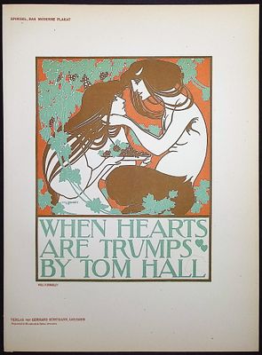 Sponsel by Bradley - When Hearts are Trumps. This lithographed poster is from Jean-Louis 