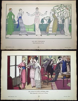 Gazette du Bon Ton - 4 Fashion Pochoirs. The Gazette du Bon Ton featured some of the most 