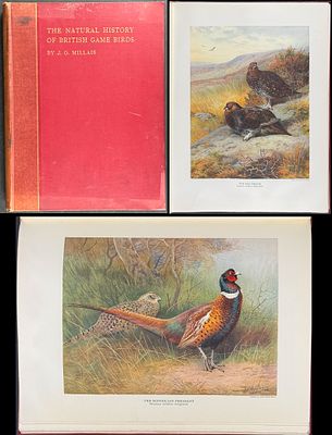 Millais's British Game Birds - Volume with 18 Color Plates & 17 Photogravures. This first 