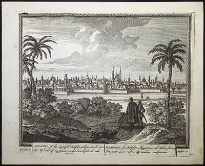 Schenck - View of Cairo, Egypt (Cairo). 80. This historic engraved city or port view is from 