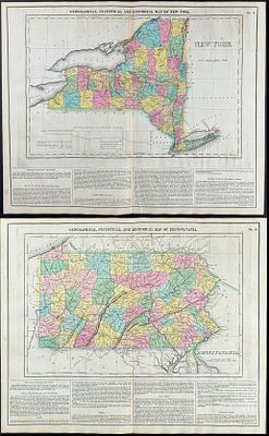 Carey & Lea, First Ed - 6 Maps of Maryland, New Jersey, New York, Deleware, Pennsylvania, City 