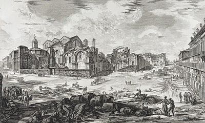 Piranesi, Folio - View of the upper remains of the Baths of Diocletian [Veduta degli avanzi 