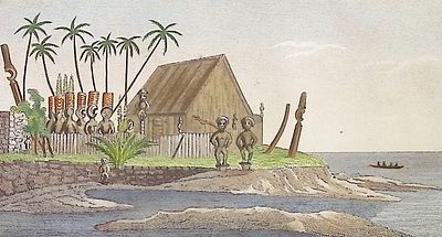 Ellis, Hawaii - The Depository of the Kings of Hawaii, adjoining the Place of Refuge at 