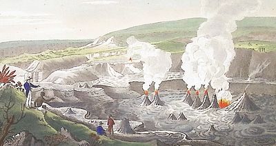Ellis, Hawaii - The South-West End of the Volcano of Ki-rau-e-a, in Hawaii (Sandwich Islands). Th 