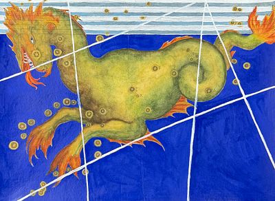 Bayer - Constellation or Star Chart of Cetus (Sea Dragon). Perhaps the most influential book in 