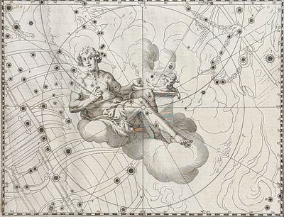 Schiller - Christianized Constellation of Abel (Volans & Dorado). This fascinating engraving is 