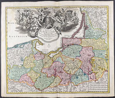 Visscher - Map of the Baltic Coast with Northern Poland (Borussiae), Konigsburg (Kaliningrad) 