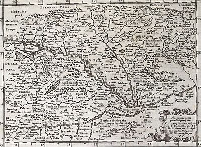 Cernoti & Magini's Ptolemy, pub. 1597 - Map of Hungary & Transylvania, Romania. This engraved 