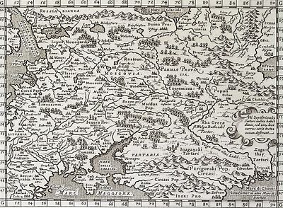 Cernoti & Magini's Ptolemy, pub. 1597 - Map of Moscow, Russia. This engraved map is from 