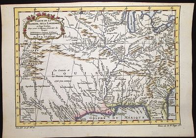 Prevost - Map of Louisiana, Mississippi River, with Great Lakes & Florida (Carte de la Floride 