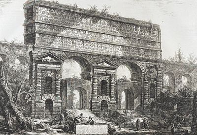Piranesi, Folio - View of the monument erected to Emperor Titus Vespasian [Veduta del Monumento 