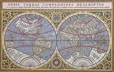 Cernoti & Magini's Ptolemy, pub. 1597 - Map of the World. This engraved map is from Claudius 