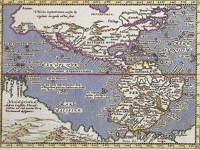 Cernoti & Magini's Ptolemy, pub. 1597 - Map of the Americas. This engraved map is from Claudius 