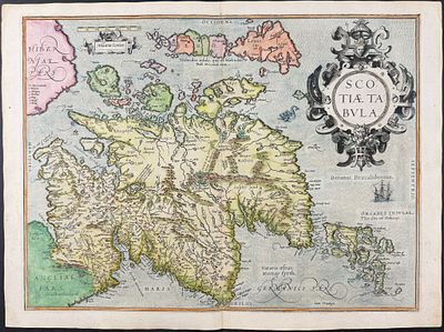Ortelius, pub. 1575 - Map of Scotland. This stunning folio map is from Abraham Ortelius's 