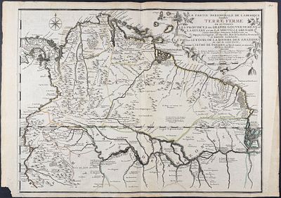De Fer - Map of Northern South America ( Amazon River, Guiana, New Granada). This historic map 