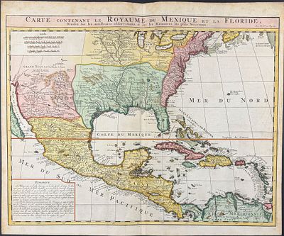 Chatelain - Map of America focused on Florida & Mexico with the Great Lakes and East Coast 