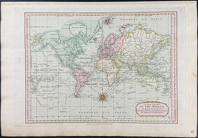 Laurie & Whittle - Map of the World [The World, on Mercator's Projection; by S. Dunn.]. This 